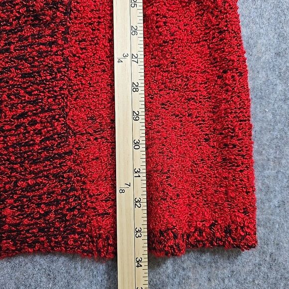 Monto Par Le Chois Women’s Vintage Chunky Cardigan Long Sweater Small Red Black - Picture 7 of 9